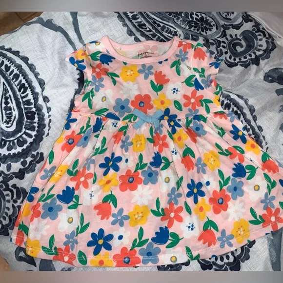 First Impressions Pink and Blue Sundress Sleeveless Flutter Sleeve - Picture 1 of 1